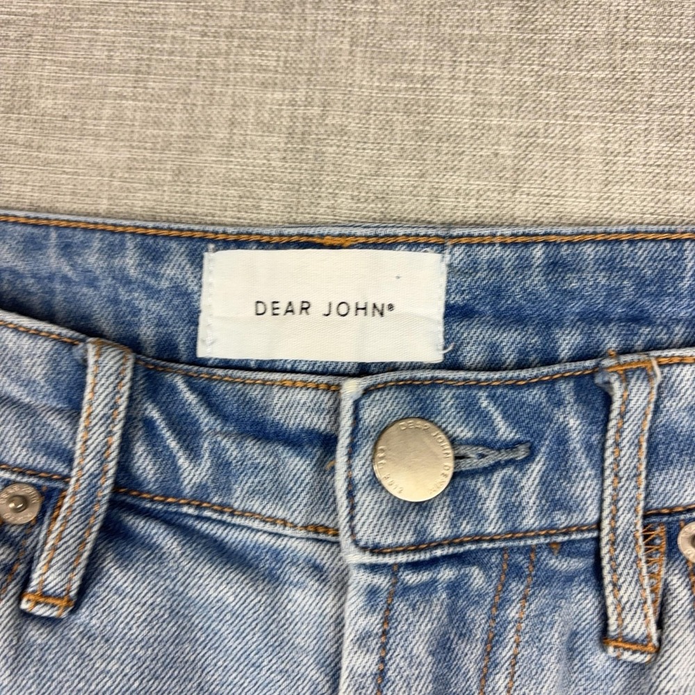 Dear John Jeans Womens 29 Blue Light Wash High Rise Straight Distressed Denim - Picture 2 of 14